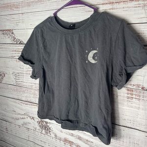 100% Cotton Moon & Stars Vibe N’ Boho Crop Top